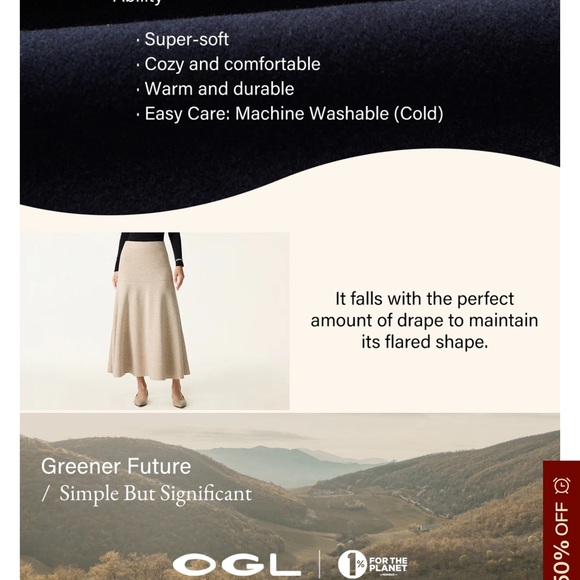 OGL Classic Tan A-Line Skirt - Picture 2 of 5